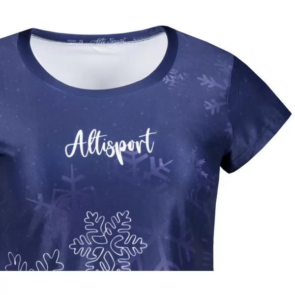  Premium-Weihnachts-T-Shirt für Damen ALTISPORT VOJ/ALWVN8TR06 DUNKELBLAU 