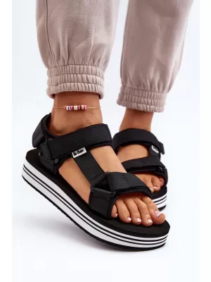 Damensandalen LEE COOPER LCW-24-05-2753L SCHWARZ/WEIß
