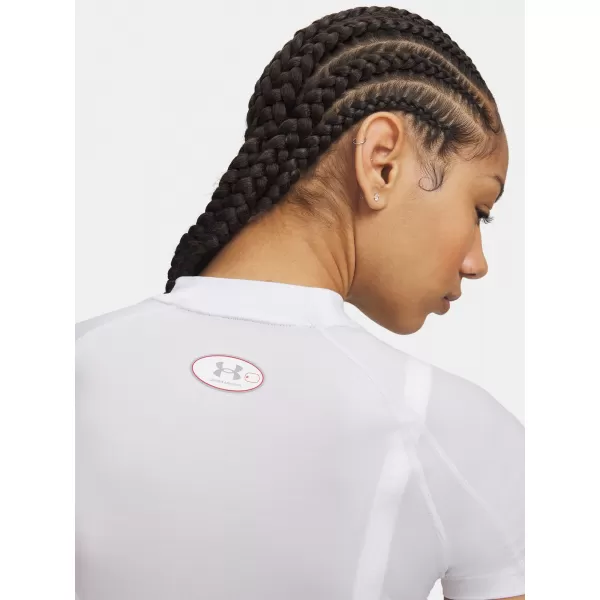  Damen-T-Shirt UNDER ARMOUR HEATGEAR ELITE CROP MCK SS 6014710-100 WEIß 