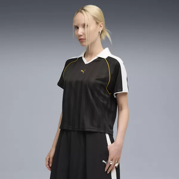  Funktions-T-Shirt für Damen PUMA T7 RELAXED FOOTBALL JERSEY 632157-01 PUMA SCHWARZ 
