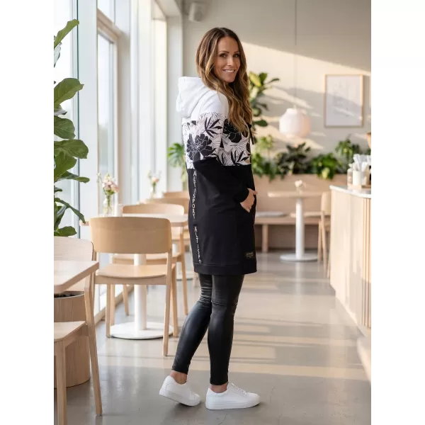  Damen-Sweatshirt ALTISPORT HETHER SCHWARZ/WEIß 