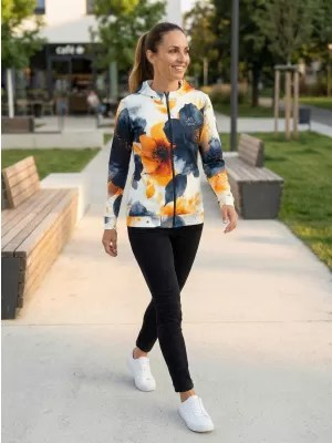 Hochwertiges Damen-Sweatshirt mit Reißverschluss ALTISPORT VOJ/ALW127MI02 SCHWARZ/ORANGE