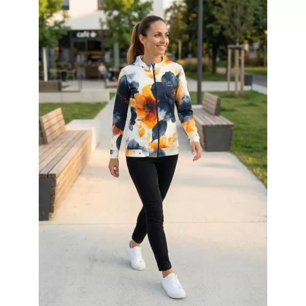  Hochwertiges Damen-Sweatshirt mit Reißverschluss ALTISPORT VOJ/ALW127MI02 SCHWARZ/ORANGE 