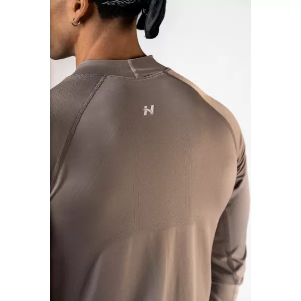  Nahtloses T-Shirt mit langen Ärmeln POWER 901 LIGHT BROWN ASH Nebbia 