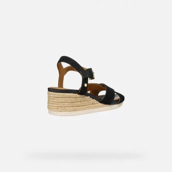  Damensandalen GEOX ISCHIA CORDA G000706 SCHWARZ 