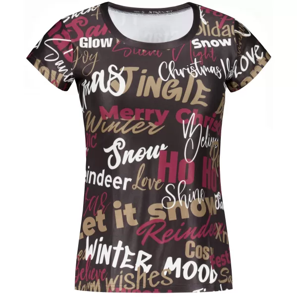  Premium-Weihnachts-T-Shirt für Damen ALTISPORT VOJ/ALWVN9TR06 BRAUN 