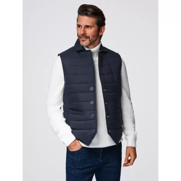  Herrenweste OMBRE OM-JAVJ-0275 MARINEBLAU MELIERT 