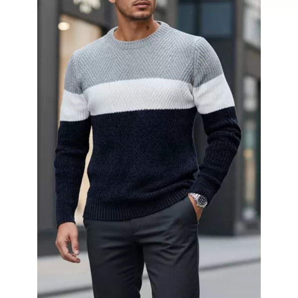  Herrenpullover DSTREET WX2320 DUNKELBLAU/HELLGRAU 