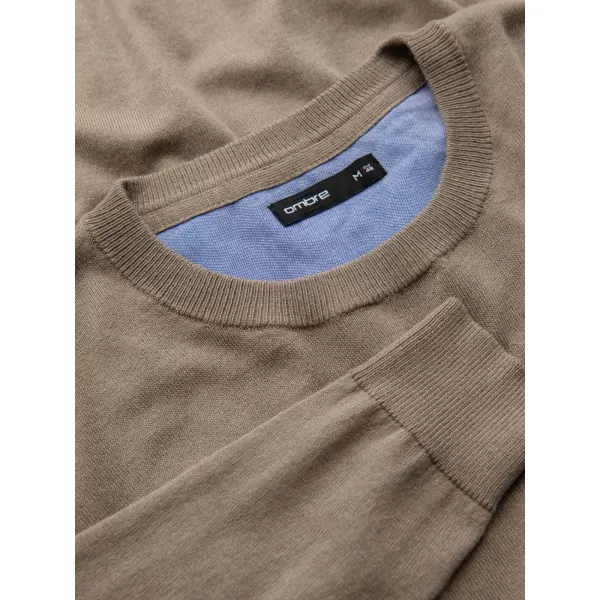 Herrenpullover OMBRE OM-SWBS-0106 DUNKELBEIGE 
