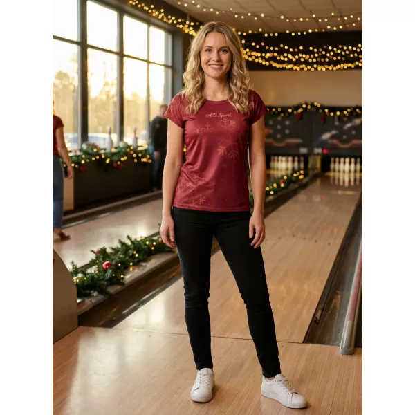  Premium-Weihnachts-T-Shirt für Damen ALTISPORT VOJ/ALWVN7TR06 ROT 