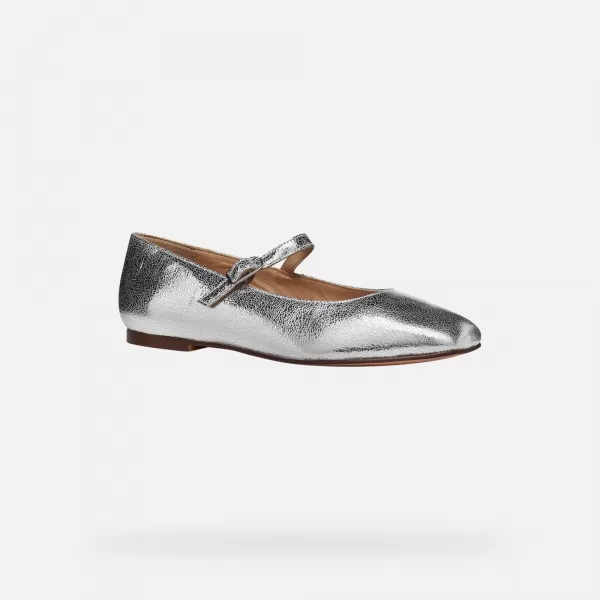  Ballerinas für Damen GEOX MARSILEA G013151 SILBER 