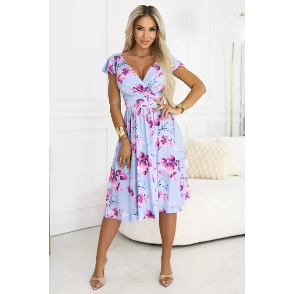  Kleid NUMOCO 425-14 BLAU MIT BLUMEN 