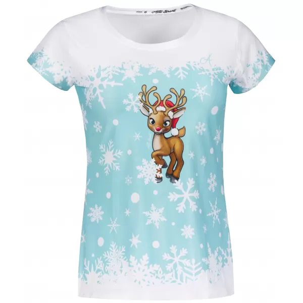  Premium-Weihnachts-T-Shirt für Damen ALTISPORT VOJ/ALWVN3TR06 BLAU 