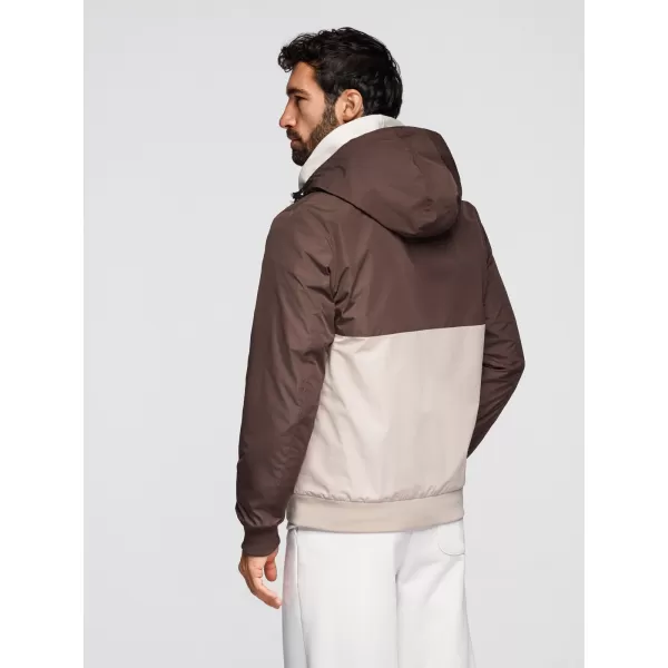  Herrenjacke OMBRE OM-JANP-0242 BRAUN UND BEIGE 