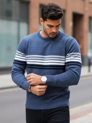 Herrenpullover DSTREET WX2325 BLAU
