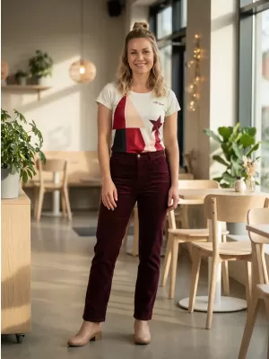 Premium-Weihnachts-T-Shirt für Damen ALTISPORT VOJ/ALWVN11TR06 CREMIG