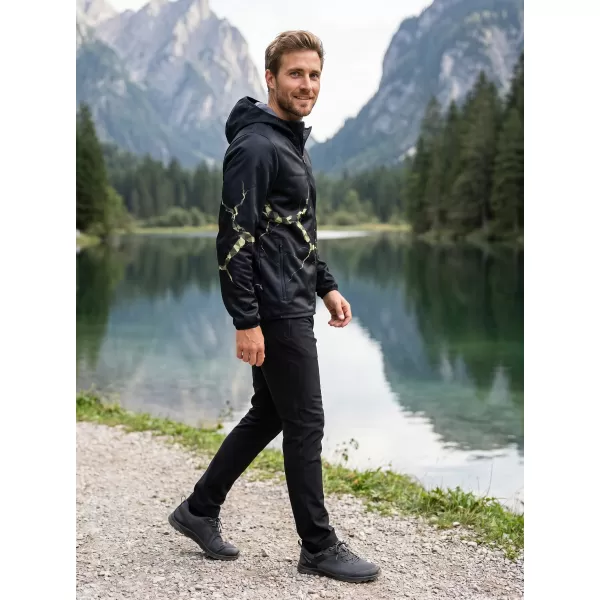  Premium-Softshelljacke für Herren ALTISPORT VOJ/ALM129JACK01 SCHWARZ/MILITÄRISCH 