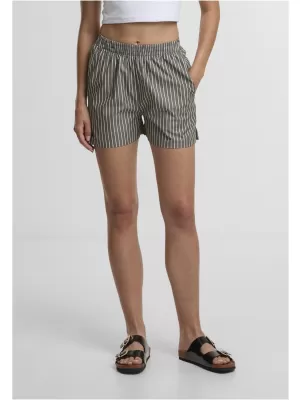 Damen-Shorts URBAN CLASSICS TB6845 OLIV/WEIß