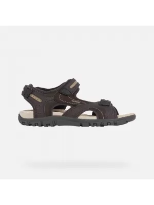 Herrensandalen GEOX UOMO SANDAL STRADA G003039 DUNKELBRAUN