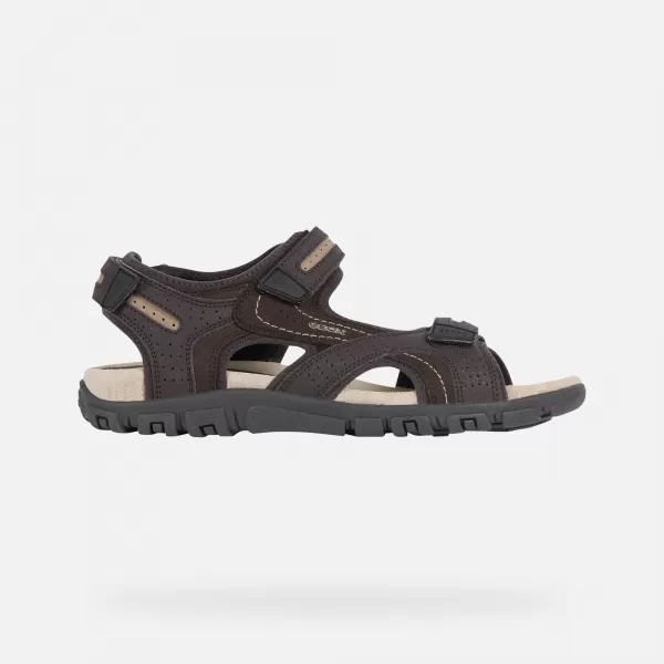  Herrensandalen GEOX UOMO SANDAL STRADA G003039 DUNKELBRAUN 