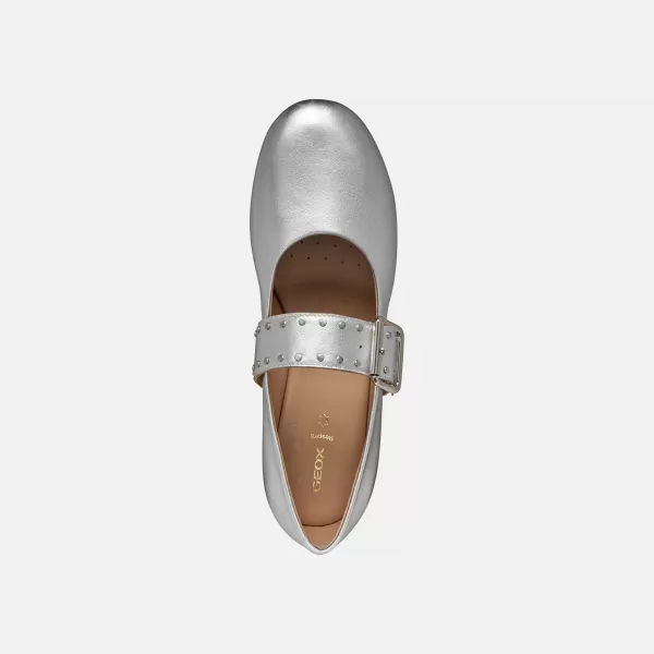  Ballerinas für Damen GEOX NEW PALMARIA G011977 SILBER 