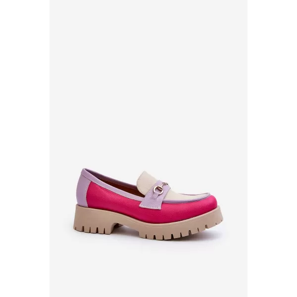  Damenmokassins ZAZOO 3475 BEIGE/FUCHSIA/FLIEDER 
