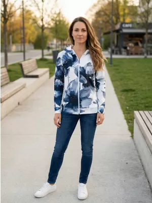 Hochwertiges Damen-Sweatshirt mit Reißverschluss ALTISPORT VOJ/ALW127MI02 SCHWARZ UND WEIß