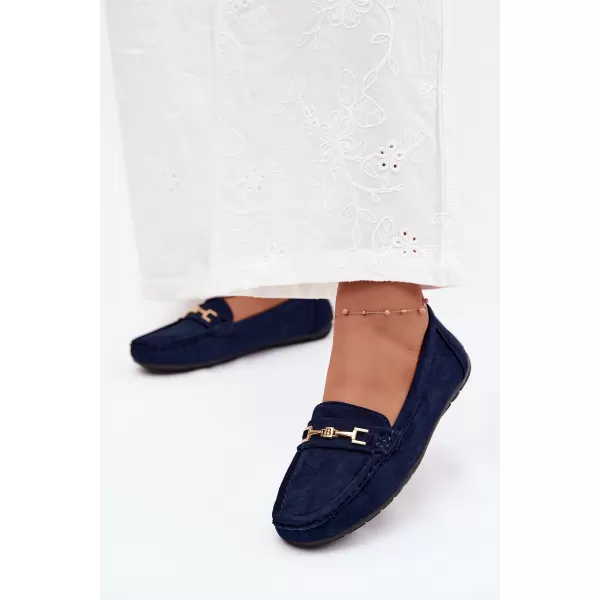  Damenmokassins BOTO FT247 MARINEBLAU 
