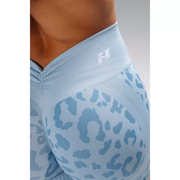  Kompressions-Push-up-Shorts mit Leopardenmuster NEBBIA PRIMAL 856 BLAUER LEOPARD 