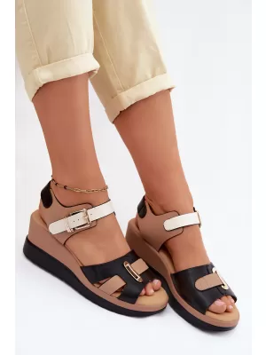 Damensandalen ARTIKER 58C0316 SCHWARZ/BEIGE