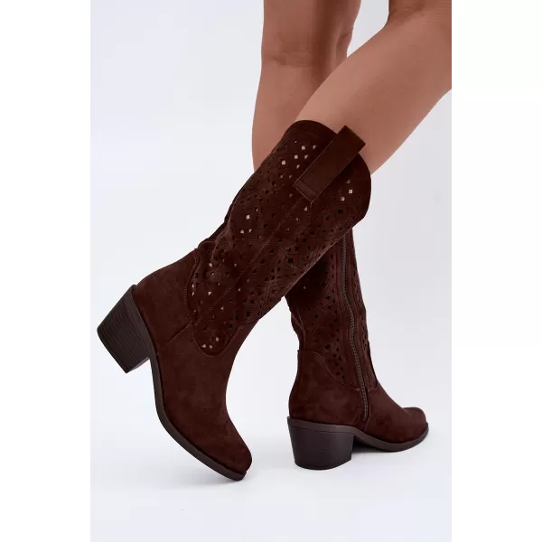  Damenstiefel S.BARSKI HY62-8126 SCHOKOLADE 