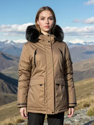Winterjacke für Damen ALPINE PRO WERDA 3 SEPIA-TÖNUNG
