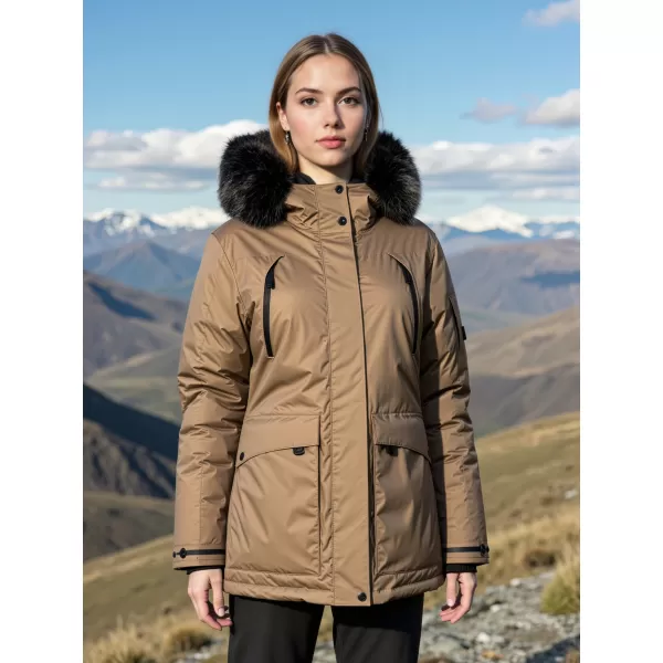  Winterjacke für Damen ALPINE PRO WERDA 3 SEPIA-TÖNUNG 