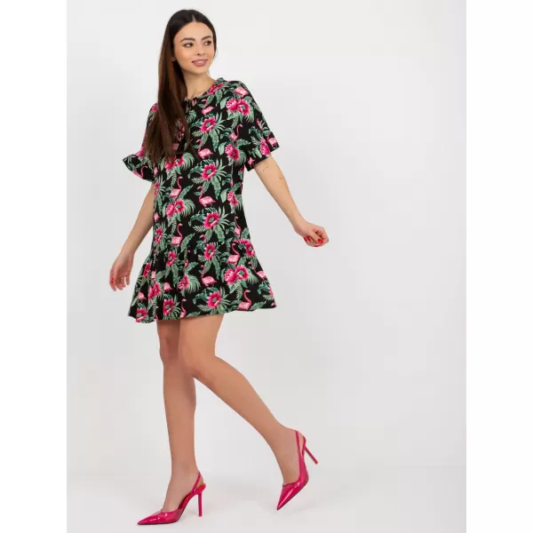  Kleid SUBLEVEL D73771M30306C SCHWARZ UND GRÜN 
