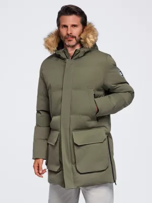 Herrenparka OMBRE OM-JALJ-0310 DUNKLES OLIV