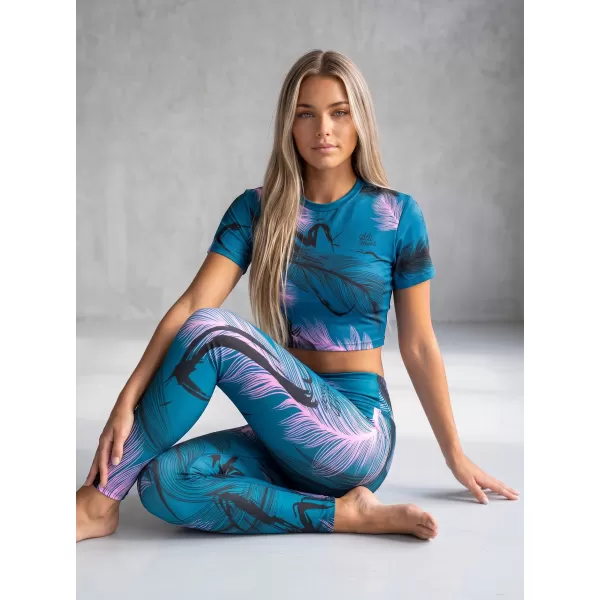  Lange Premium-Leggings für Damen (neue Größen) ALTISPORT VOJ/ALW001LEG05 PETROL/HELLROSA 