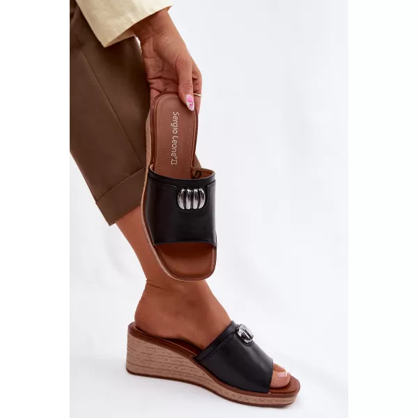  Damenhausschuhe SERGIO LEONE KL325 SCHWARZ 