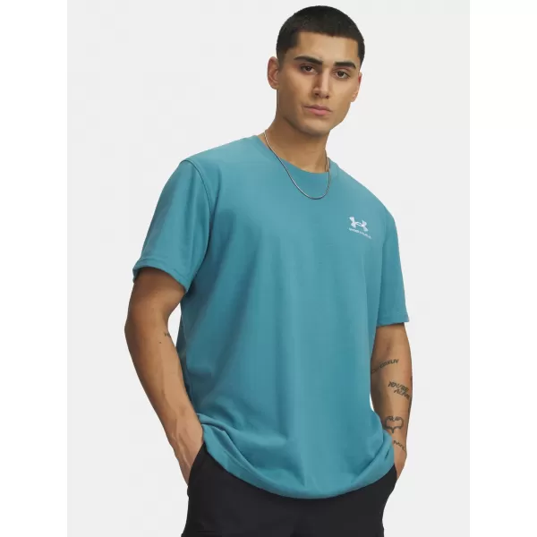  Herren-T-Shirt UNDER ARMOUR M LOGO EMB HEAVYWEIGHT SS 1373997-466 BLAU 