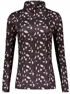 Rollkragenpullover für Damen ALTISPORT ILYSA SCHWARZ/BEIGE