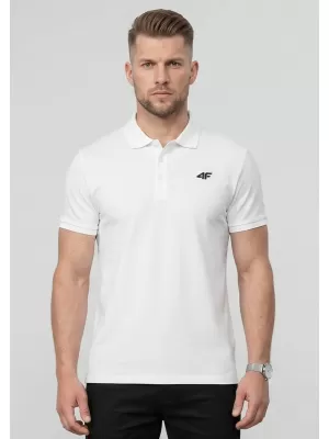 Herren-T-Shirt mit Kragen 4F WMM00TPTSM0770 WEIß