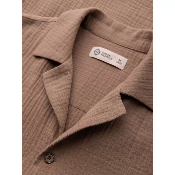  Herrenhemd OMBRE OM-SHSS-0223 HELLBRAUN 