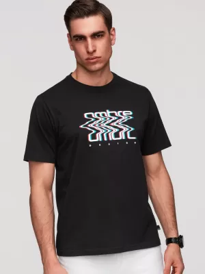 Herren-T-Shirt OMBRE OM-TSPT-0286 SCHWARZ