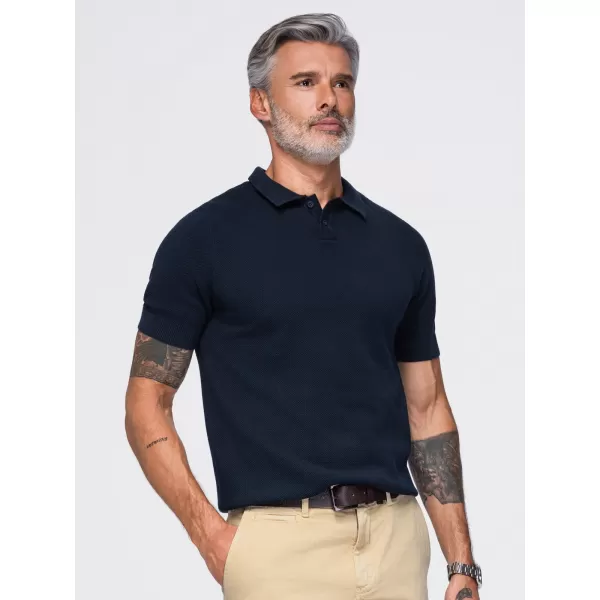 Herren-Poloshirt OMBRE OM-POSS-0178 MARINEBLAU 