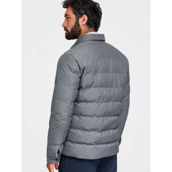  Gesteppte Hemdjacke für Herren OMBRE OM-JALP-0256 GRAUE MELANGE 