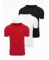 Herren-T-Shirt OMBRE OM-TSBS-0268 SCHWARZ/WEIß/DUNKELROT