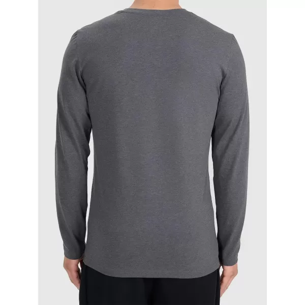 Herren-T-Shirt mit langen Ärmeln 4F WMM00TLONM611 DUNKELGRAU MELIERT 