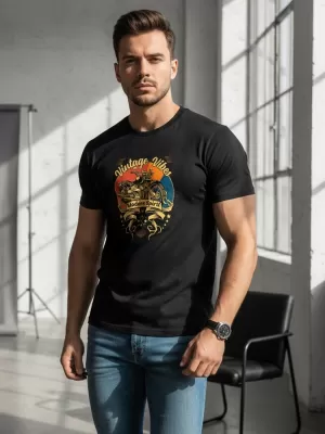 Herren-T-Shirt DSTREET NX052R SCHWARZ