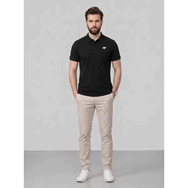  Herren-T-Shirt mit Kragen 4F WMM00TPTSM0771 TIEFSCHWARZ 