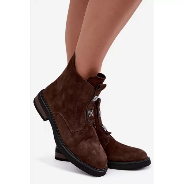  Damen-Stiefeletten D&A CR62-3335 BRAUN 