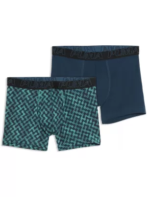 Herren-Boxershorts PUMA MEN GRAPHICAL PRINT BOXERS 2P 94780403 GRÜNE KOMBINATION
